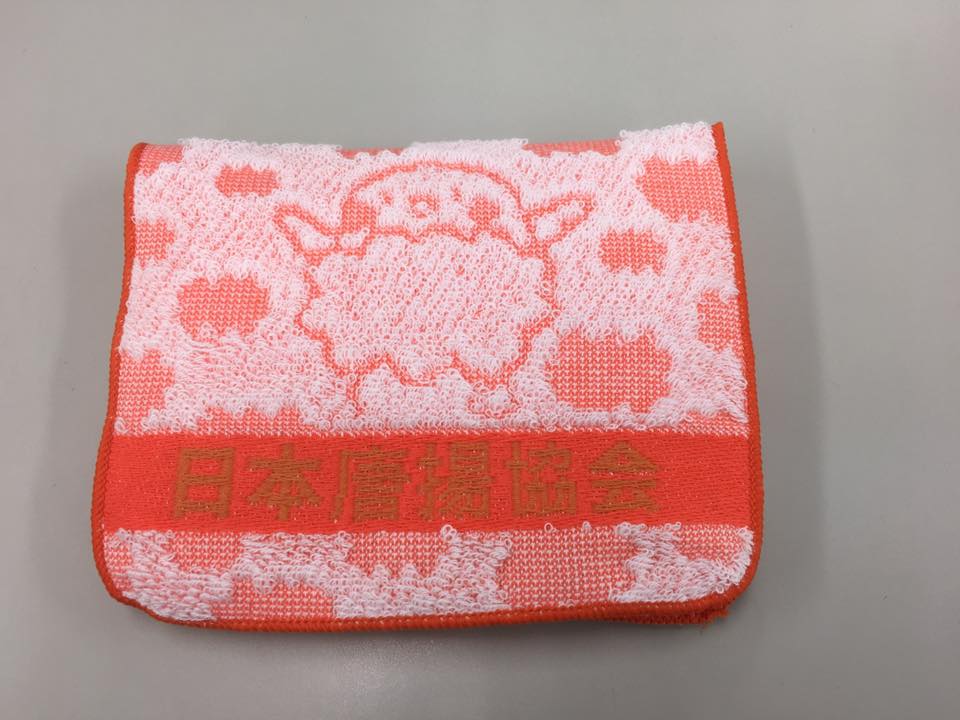 用途はもうわかりますね!日本唐揚協会様のティッシュ付きポケットタオル!