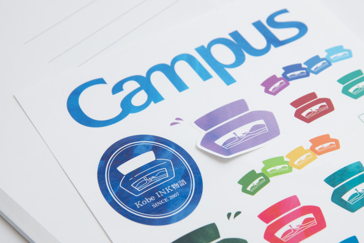 QP直筆キャンバス イベント限定商品「Campusノート デコキャンB5白（Kobe INK物語柄